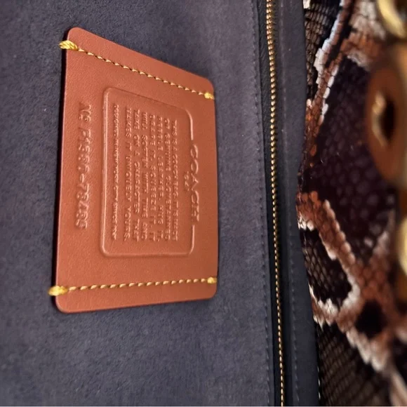 Coach 1941 Armygreen and Black Troupe Satchel carryall 35 with Snakeskin accent - Picture 12 of 14